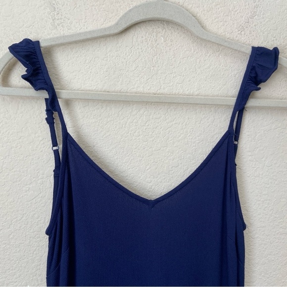 Line + Dot Boho Ruffle Strap Double V Ruffle Hemline Maxi Dress - Picture 3 of 9